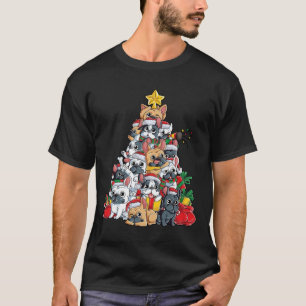 T-shirt Arbre de Noël de Chien-taureau français