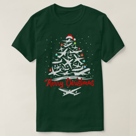 T-shirt Arbre de Noël de l'avion (Design devant)