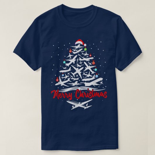 T-shirt Arbre de Noël de l'avion (Design devant)