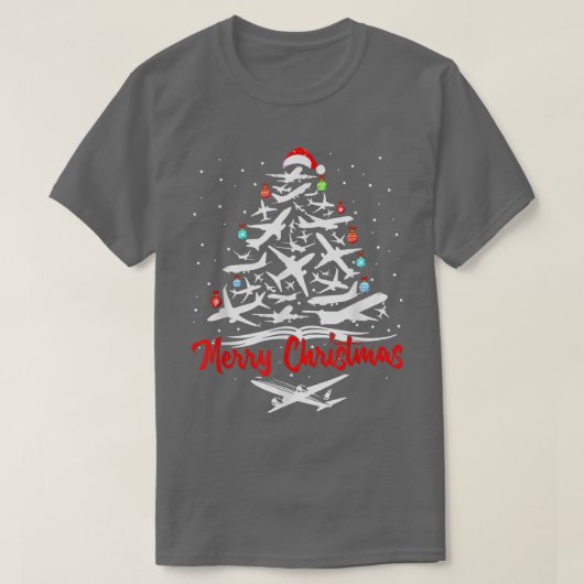 T-shirt Arbre de Noël de l'avion (Design devant)