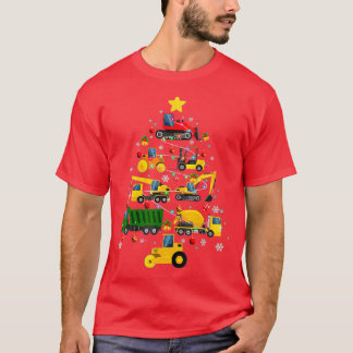 T-shirt Arbre de Noël de l'excavatrice de construction pou