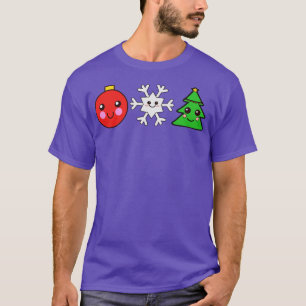 T-shirt Arbre de Noël de l'ornement de Noël Kawaii