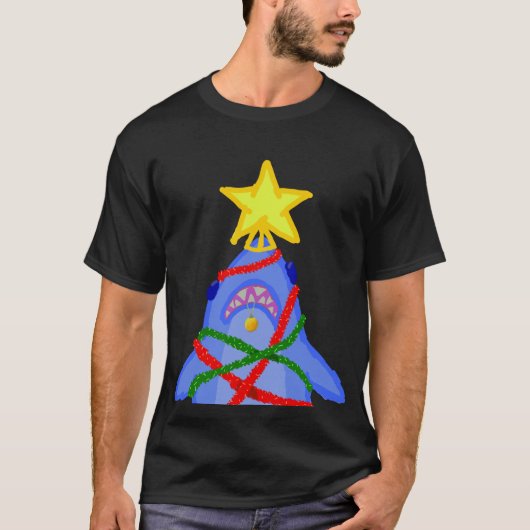 T-shirt Arbre de Noël de requin (Devant)