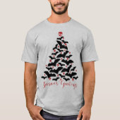 T-shirt Arbre de Noël des chauves-souris gothiques (Devant)