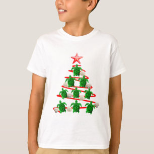 T-shirt Arbre de Noël des tortues de mer vertes