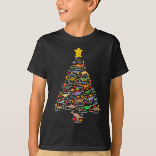 T-shirt Arbre de Noël dinosaure Dino Trex paléontologue X