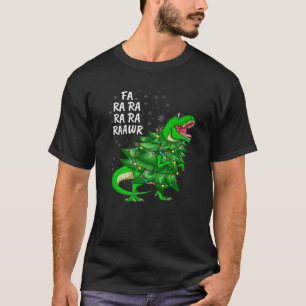 T-shirt Arbre de Noël Dinosaure T Rex Tyrannosaurus Rex Co