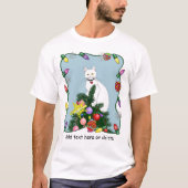 T-shirt Arbre de Noël drôle et festif Chat blanc drôle Ver (Devant)