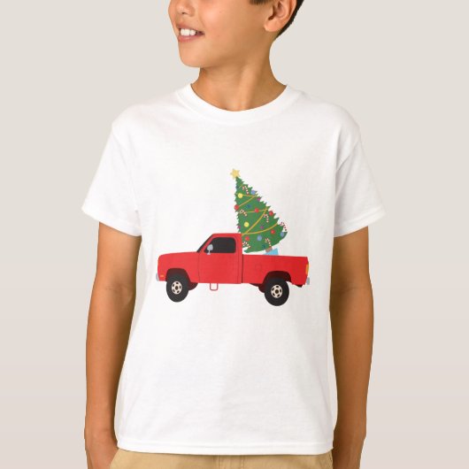 T-shirt Arbre de Noël du camion de ramassage (Devant)