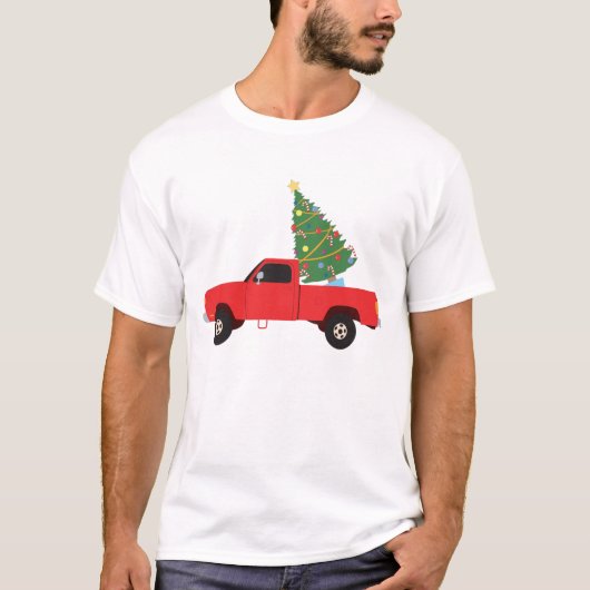 T-shirt Arbre de Noël du camion de ramassage (Devant)
