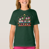 T-shirt Arbre de Noël en Sushi Festif - Art Pixel mignon (Devant)