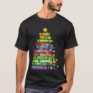 T-shirt Arbre De Noël Fabriqué De Crayons Vie D'Enseignant