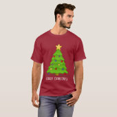 T-shirt arbre de Noël festif ajouter du texte (Devant entier)