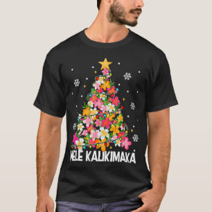 T-shirt Arbre de Noël floral hawaïen Mele Kalikimaka