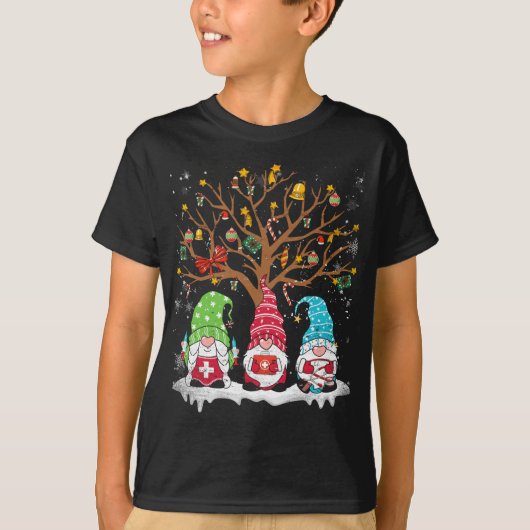 T-shirt Arbre de Noël Gnomes Infirmière Noël Gnome Lover (Devant)