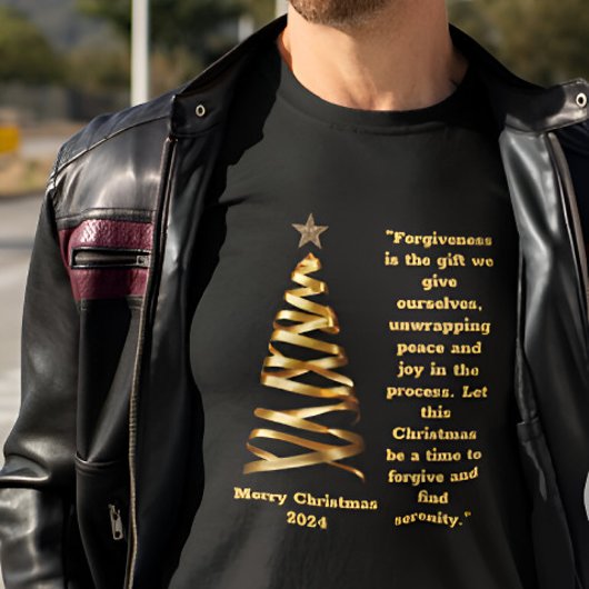 T-shirt Arbre de Noël Golden Ribon