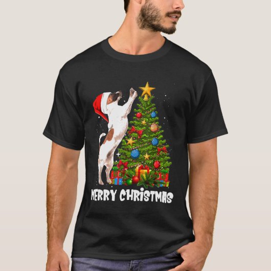 T-shirt Arbre de Noël Jack Russell (Devant)