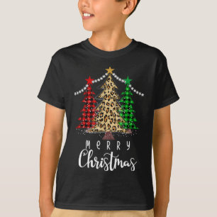 T-shirt Arbre de Noël Léopard Buffle Plaid Xmas Tree Lien