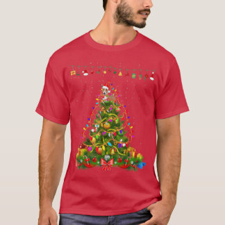 T-shirt Arbre de Noël Lumières Basenji Chien Cadeau Lover 