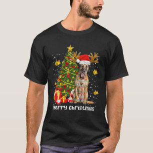T-shirt Arbre de Noël Malinois belge Père Noël Xmas