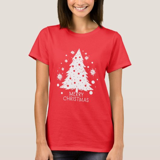 T-shirt arbre de Noël neigeux (Devant)