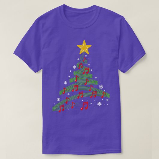 T-shirt Arbre de Noël Notes musicales Chanson Xmas Musicie (Design devant)