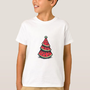 T-shirt Arbre de Noël Pastèque Noël en Juillet