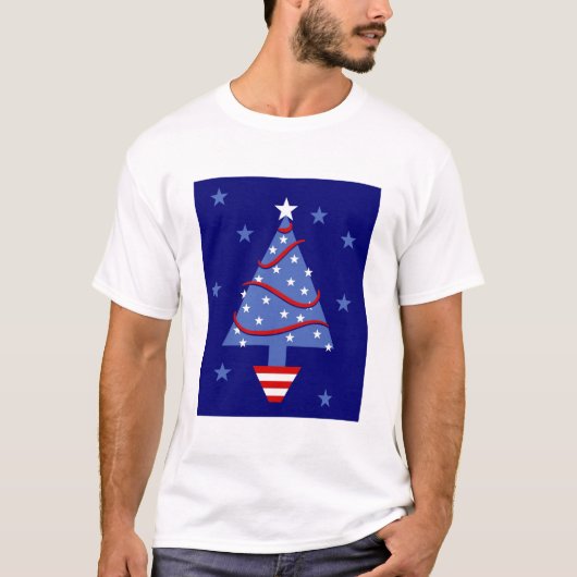 T-shirt Arbre de Noël patriotique (Devant)