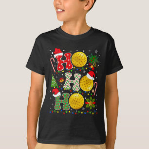 T-shirt Arbre de Noël Pickleball Ho Ho Père Noël Lights Xm