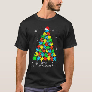 T-shirt Arbre de Noël Puzzle Autisme Autiste Sensibilisati