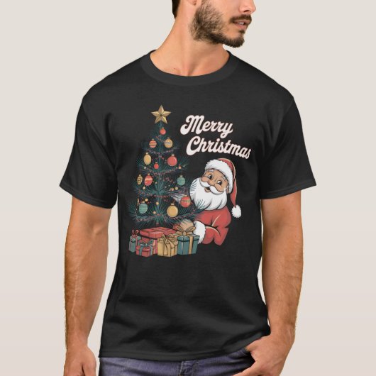 T-shirt Arbre de Noël rétro (Devant)