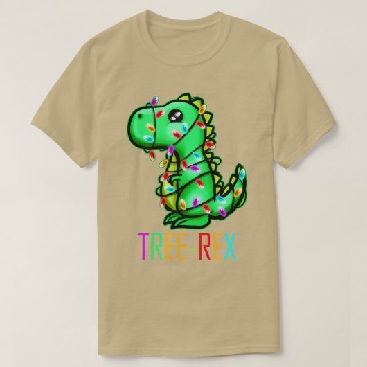 T-shirt Arbre de Noël Rex T Rex Fairy Lights (Design devant)