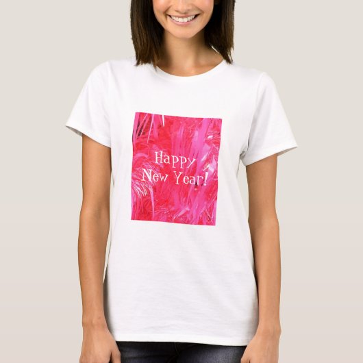 T-shirt Arbre de Noël rose brillant (Devant)