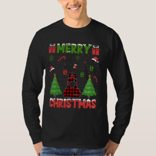 T-shirt Arbre de Noël Rouge Buffalo Plaid OB Nurse Laide N