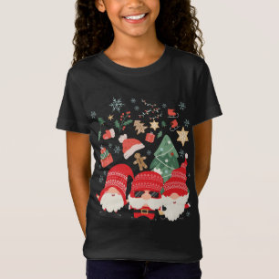 T-Shirt Arbre de Noël Santa Hat Funny Gnomes Père Noël Xma
