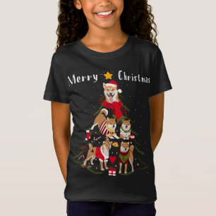 T-Shirt Arbre de Noël Shiba Inu Lover Xmas Chien Propriéta