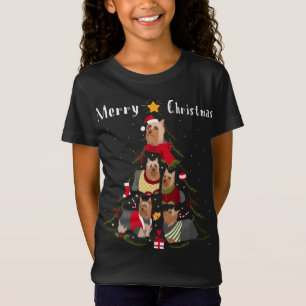 T-Shirt Arbre de Noël Silky Terrier Lover Xmas Chien Propr