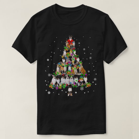 T-shirt Arbre de Noël Smolie Collie chien Xmas Tree Light (Design devant)