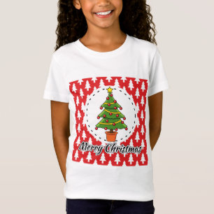 T-Shirt Arbre de Noël sur le Motif des pins rouges - Joye