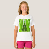 T-shirt Arbre de Noël vert moderne avec étoile (Devant entier)