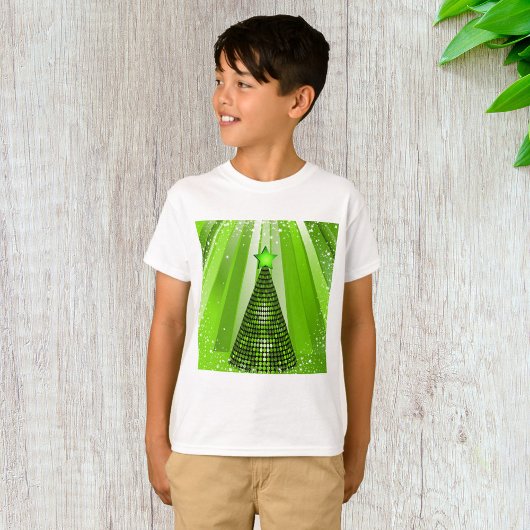 T-shirt Arbre de Noël vert moderne avec étoile