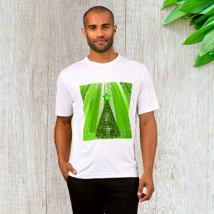 T-shirt Arbre de Noël vert moderne avec étoile