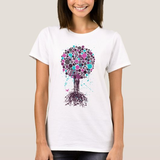 T-shirt Arbre de pièce en t de vert de la vie (dames) - (Devant)