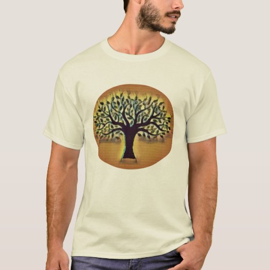 T-shirt Arbre de vie Art Abstrait de la nature (Devant)