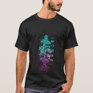 T-shirt Arbre de Vie Féminin Phases de la Lune Yoga Chakra