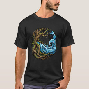 T-shirt Arbre de vie racines vague océanique nature aquati