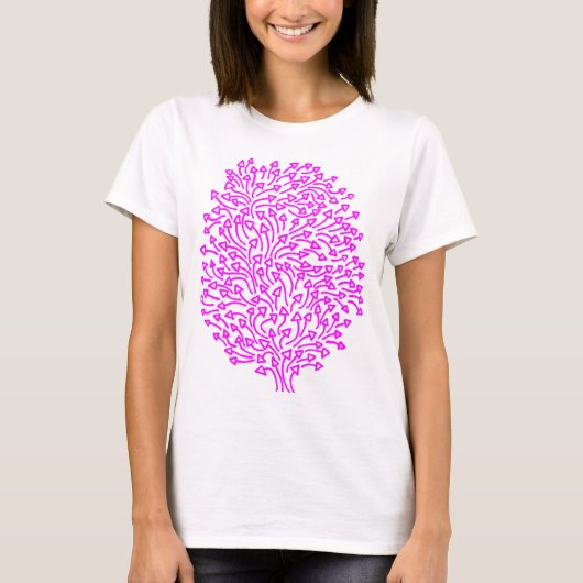 T-shirt Arbre des flèches - Magenta sur la lumière (Devant)