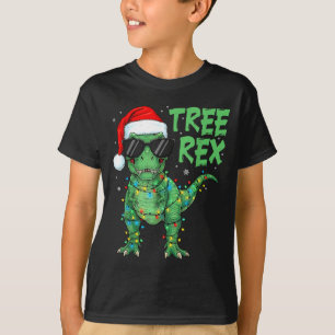 T-shirt Arbre drôle Rex Noël Dinosaure Chapeau de Père Noë