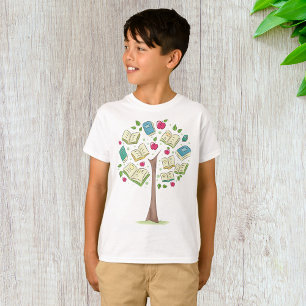 T-shirt Arbre éducatif de connaissances avec des livres