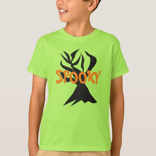 T-shirt Arbre Éffrayant minimaliste Halloween (Devant)